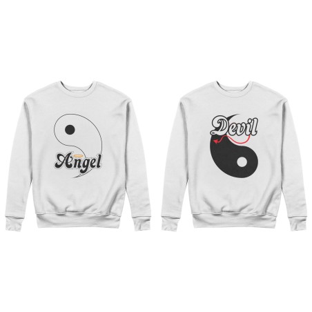 Coppia di felpe personalizzabili con nomi yin e yang...