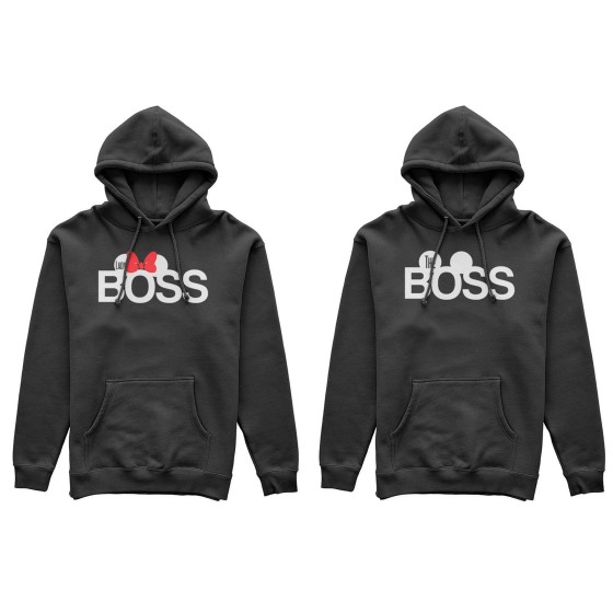 Coppia di felpe personalizzabili con nomi the boss lady boss 2