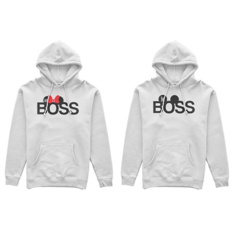 Coppia di felpe personalizzabili con nomi the boss lady boss