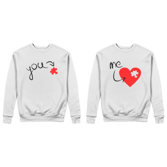 Coppia di felpe personalizzabili con nomi u're my heart