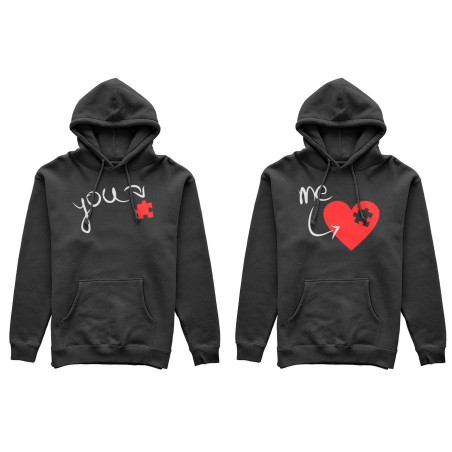 Coppia di felpe personalizzabili con nomi u're my heart