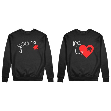 Coppia di felpe personalizzabili con nomi u're my heart