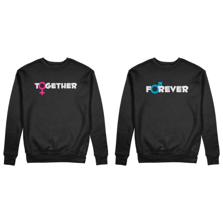 Coppia di felpe personalizzabili con nomi together forever