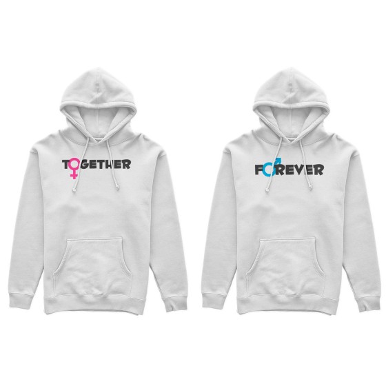 Coppia di felpe personalizzabili con nomi together forever 2
