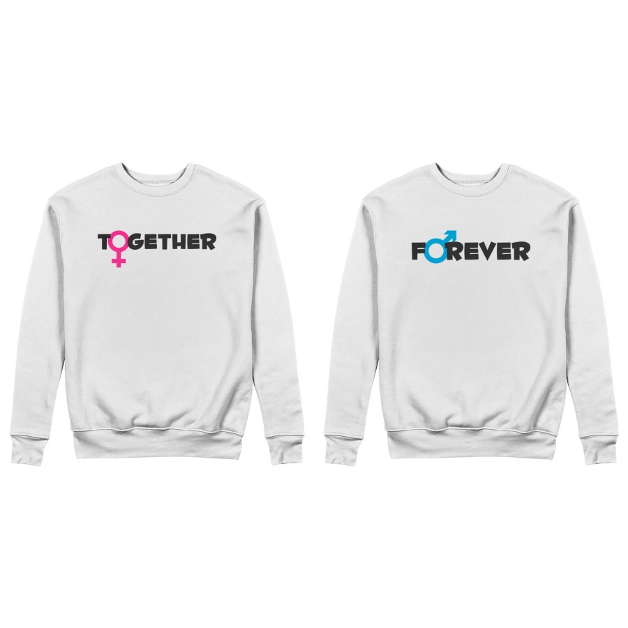Coppia di felpe personalizzabili con nomi together forever