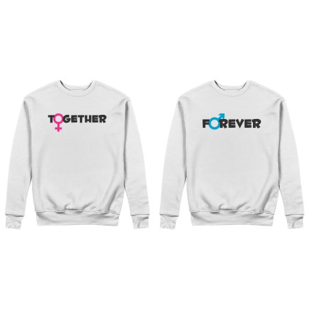 Coppia di felpe personalizzabili con nomi together forever