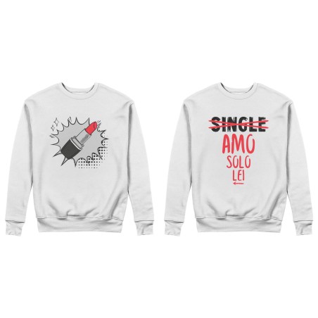 Coppia di felpe personalizzabili con nomi single amo solo...