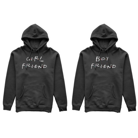 Coppia di felpe personalizzabili con nomi girl friend boy...