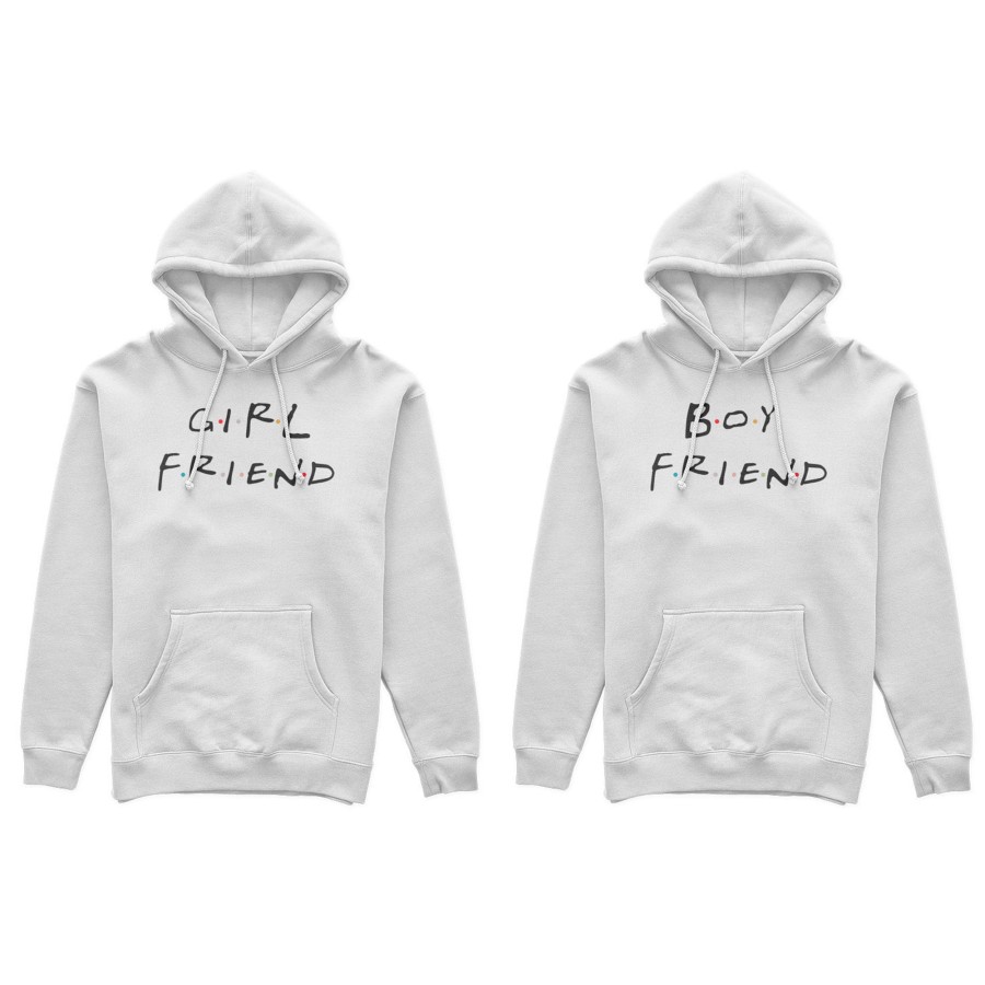 Coppia di felpe personalizzabili con nomi girl friend boy friend friends