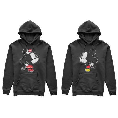 Coppia di felpe personalizzabili con nome mr and mrs con bacio dei topolini