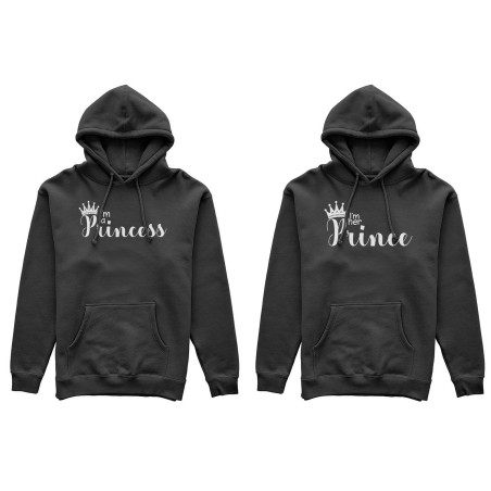 Coppia di felpe personalizzabili con nomi i'm a prince...