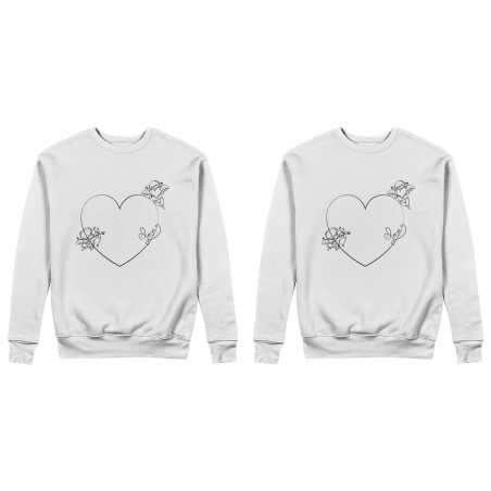 Coppia di felpe personalizzabili con nomi cuore...