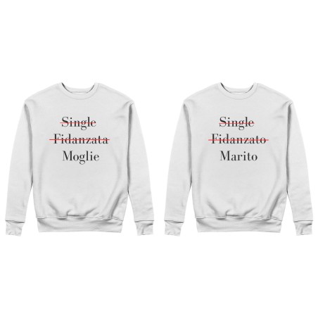 Coppia di felpe personalizzabili con nomi single...