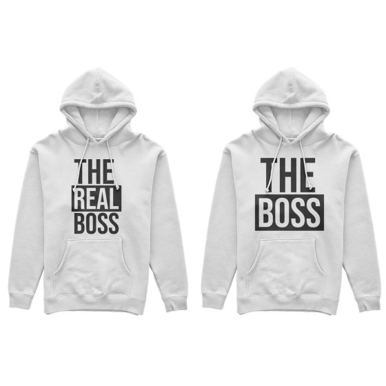 Coppia di felpe personalizzabili con nomi the boss the real boss 2