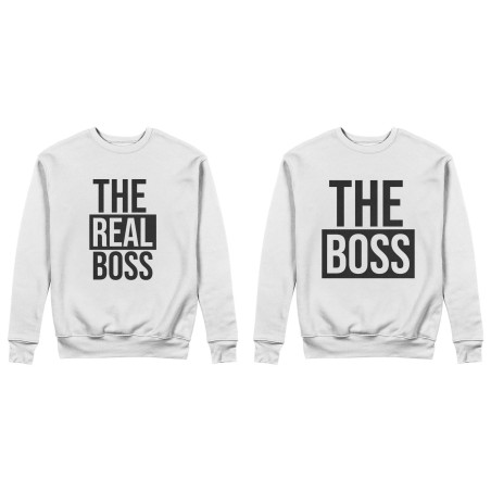 Coppia di felpe personalizzabili con nomi the boss the real boss