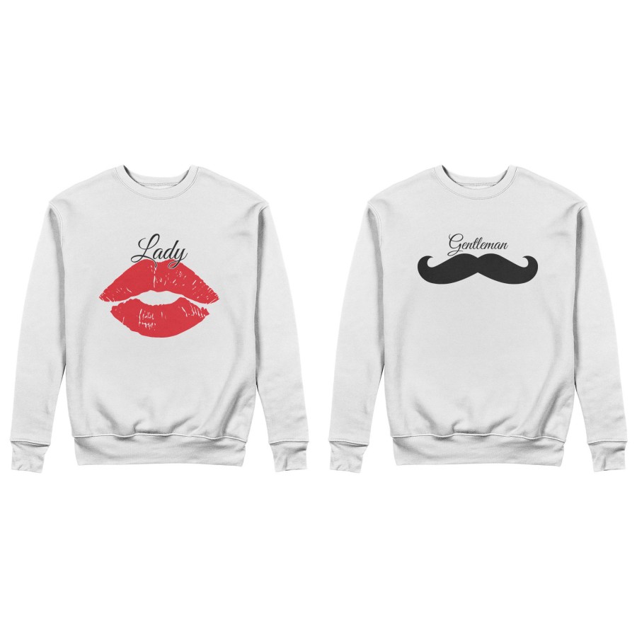 Coppia di felpe personalizzabili con nomi lady e gentleman