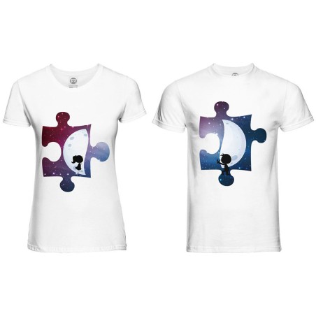 Coppia di maglie personalizzabili con nomi puzzle mezza luna