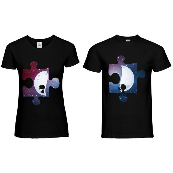 Coppia di maglie personalizzabili con nomi puzzle mezza luna 2