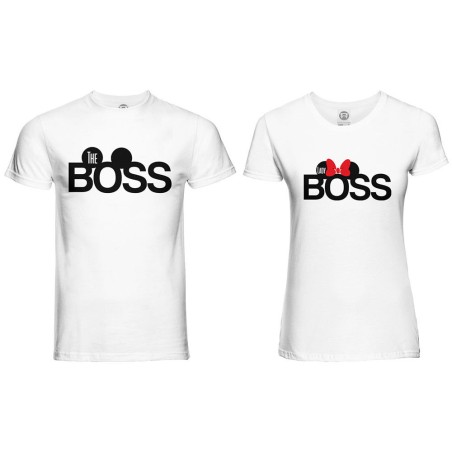 Coppia di maglie personalizzabili con nomi the boss lady...