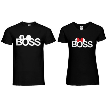 Coppia di maglie personalizzabili con nomi the boss lady boss