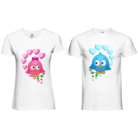 Coppia di maglie personalizzabili con nomi gufetti...