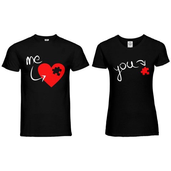 Coppia di maglie personalizzabili con nomi u're my heart