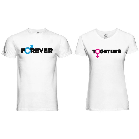 Coppia di maglie personalizzabili con nomi together forever