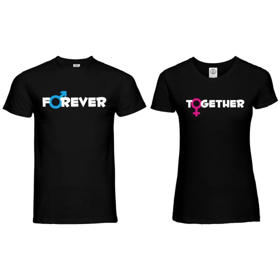 Coppia di maglie personalizzabili con nomi together forever 2