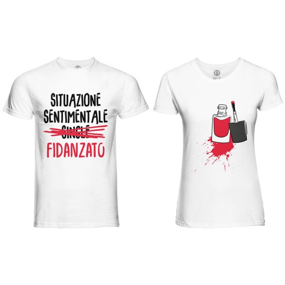 Coppia di maglie personalizzabili con nomi situazione sentimentale fidanzato 2