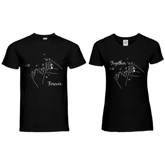 Coppia di maglie personalizzabili con nomi complicità together forever 2