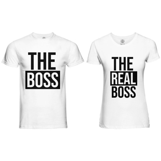 Coppia di maglie personalizzabili con nomi the boss the real boss 2