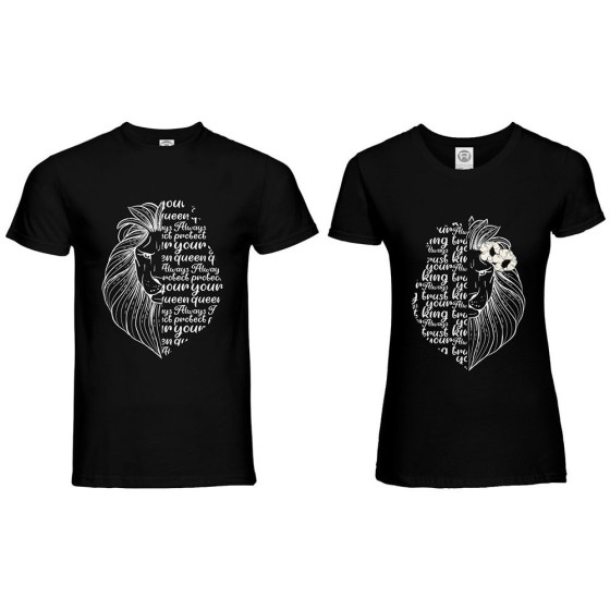 Coppia di maglie lion always protect your queen lioness always trust your king 2