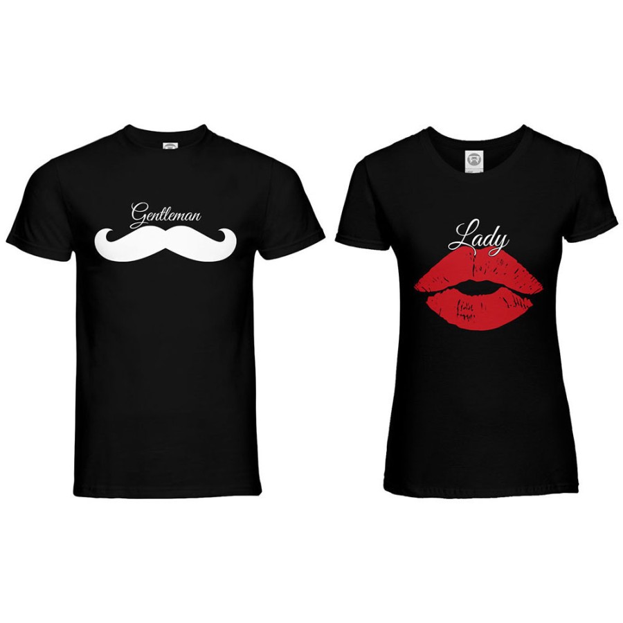 Coppia di maglie personalizzabili con nomi lady e gentleman