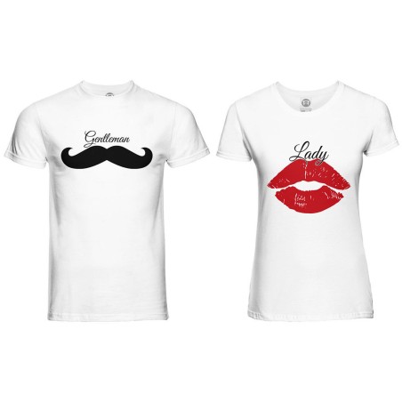Coppia di maglie personalizzabili con nomi lady e gentleman