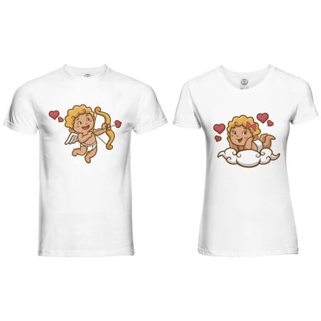 Coppia di maglie personalizzabili con nomi cupido con...