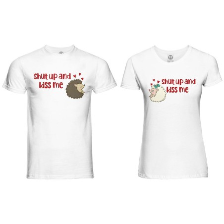 Coppia di maglie personalizzabili con nomi riccio shut up...