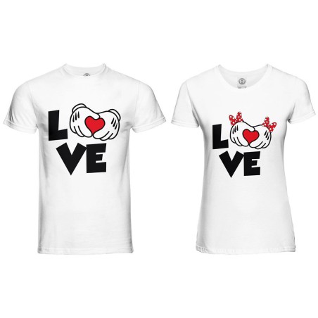 Coppia di maglie personalizzabili con nomi love