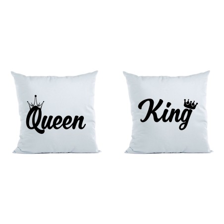 Coppia di cuscini personalizzabili con nomi king e queen...