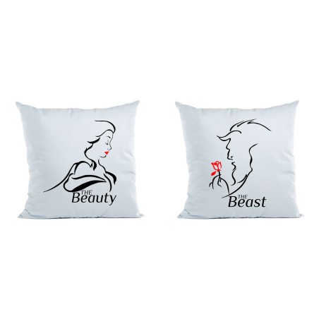 Coppia di cuscini personalizzabili con nomi the beast and...