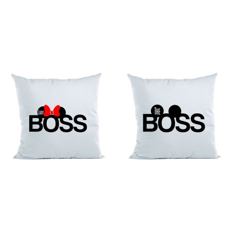 Coppia di cuscini personalizzabili con nomi the boss lady...