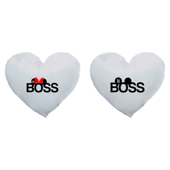Coppia di cuscini personalizzabili con nomi the boss lady boss 2