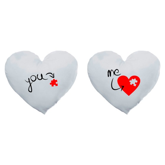 Coppia di cuscini personalizzabili con nomi u're my heart 2