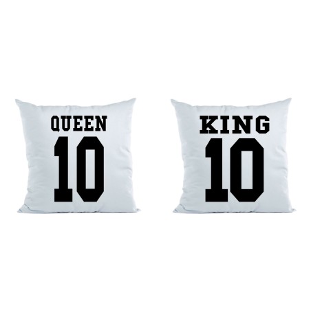 Coppia di cuscini personalizzati con nomi e numeri king e...
