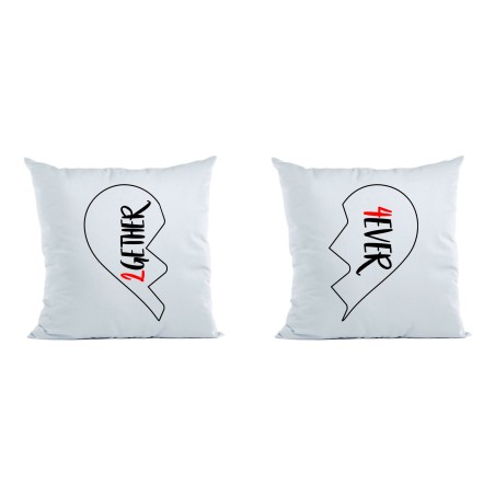 Coppia di cuscini personalizzabili con nomi 2gether 4ever...