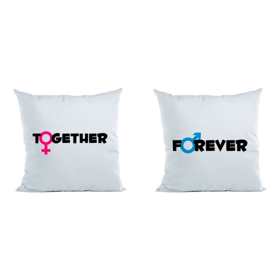 Coppia di cuscini personalizzabili con nomi together forever