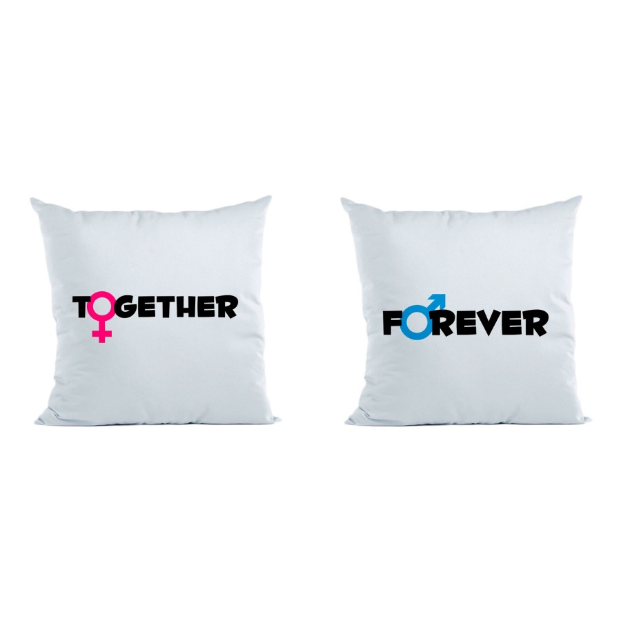 Coppia di cuscini personalizzabili con nomi together forever