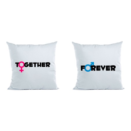 Coppia di cuscini personalizzabili con nomi together forever