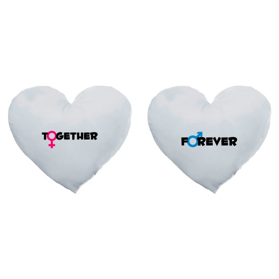 Coppia di cuscini personalizzabili con nomi together forever 2