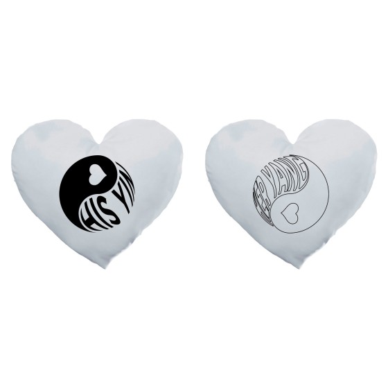 Coppia di cuscini personalizzabili con nomi his yin her yang 2