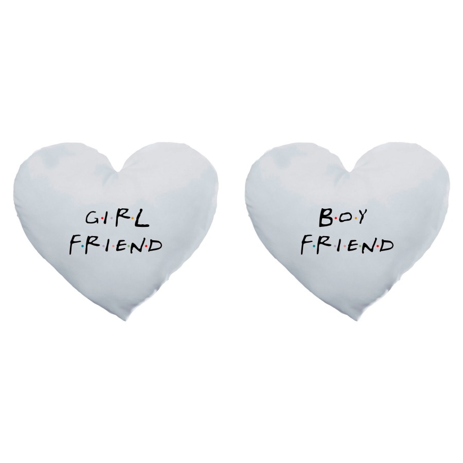 Coppia di cuscini personalizzabili con nomi girl friend boy friend friends